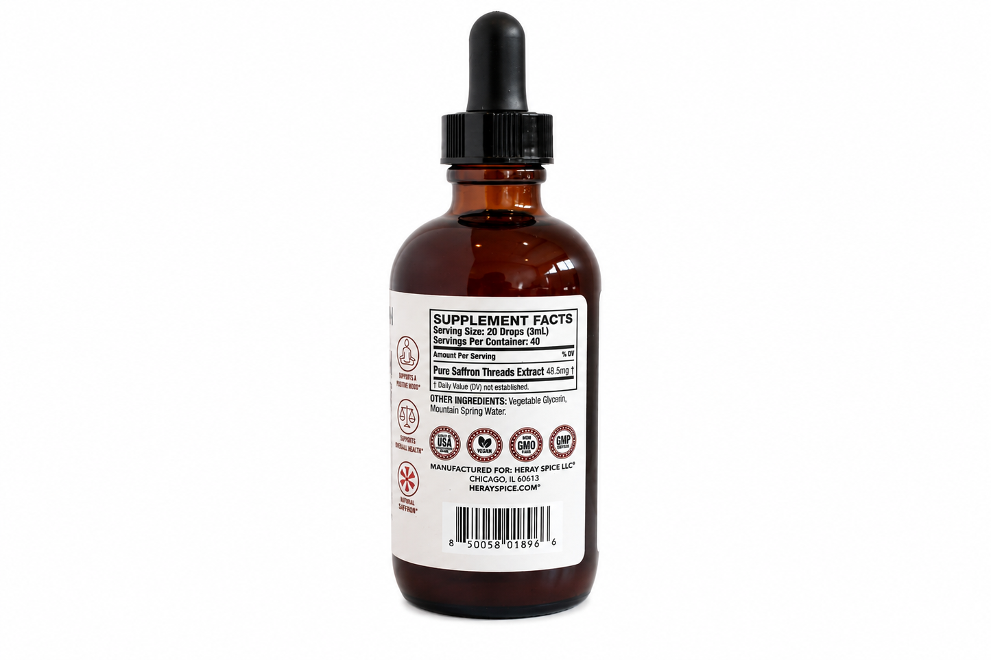 Alcohol-Free Premium Saffron Extract (Made With Pure Heray Saffron Threads)