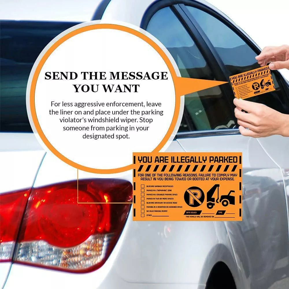 "Multi - Reason" Orange Very Hard to Remove Parking Stickers - Vegan America