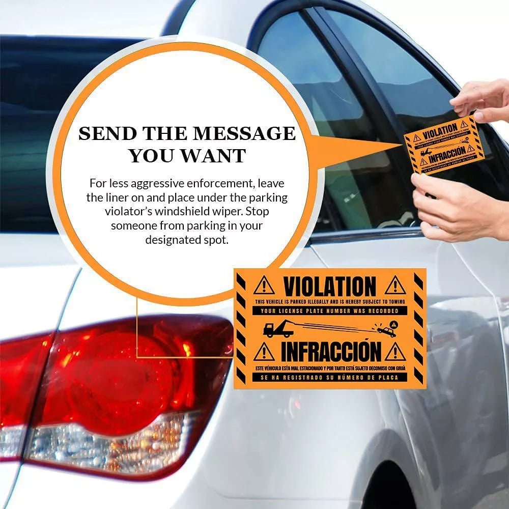 "Violation" Orange Very Hard to Remove Parking Stickers - Vegan America