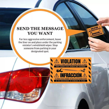"Violation" Orange Very Hard to Remove Parking Stickers - Vegan America