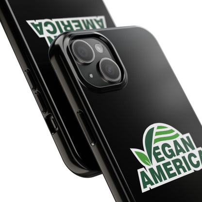 Vegan America Tough Phone Case — Green Leaf Vegan Pride Protective Cover - Vegan America