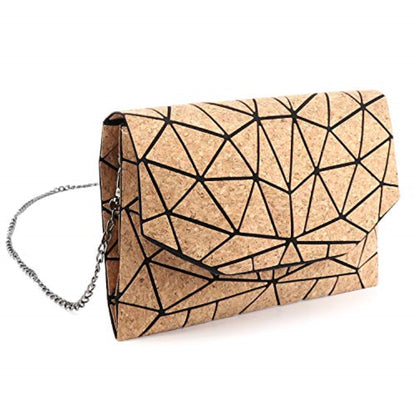 Geometric Cork Shoulder Bag Envelop Style