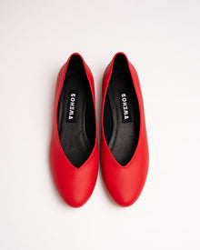 Pumps Red vegan ballerinas made of vegan grape leather Vegea - Vegan America
