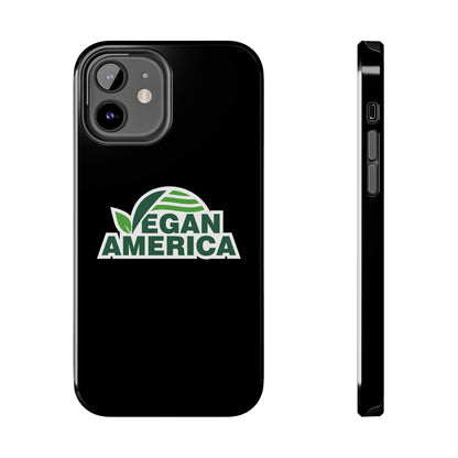 Vegan America Tough Phone Case — Green Leaf Vegan Pride Protective Cover - Vegan America