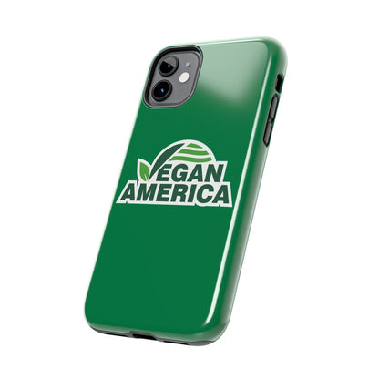 Vegan America Tough Phone Case — Green Protective Vegan Pride Cover - Vegan America