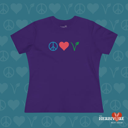 Peace Love Vegan - Women's Style T-Shirt - Vegan America
