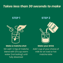 Grab’a Matcha Organic Instant Slightly Sweetened Matcha Green Tea Powder, Easy to Make Matcha Latte Mix, 30 servings, From Uji Japan (75g / 2.65oz)