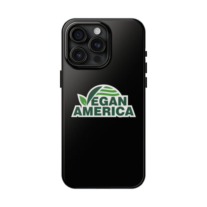 Vegan America Tough Phone Case — Green Leaf Vegan Pride Protective Cover - Vegan America