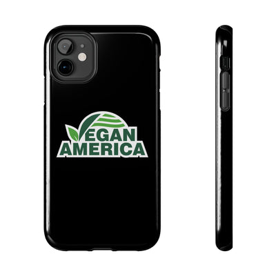 Vegan America Tough Phone Case — Green Leaf Vegan Pride Protective Cover - Vegan America