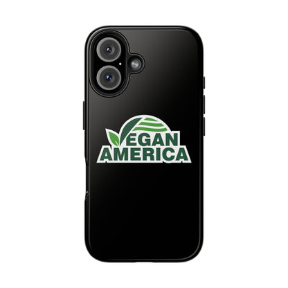 Vegan America Tough Phone Case — Green Leaf Vegan Pride Protective Cover - Vegan America