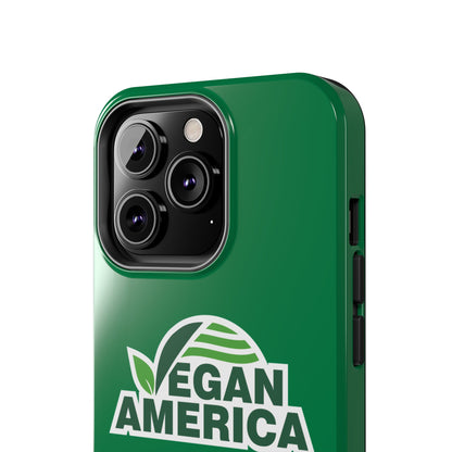 Vegan America Tough Phone Case — Green Protective Vegan Pride Cover - Vegan America