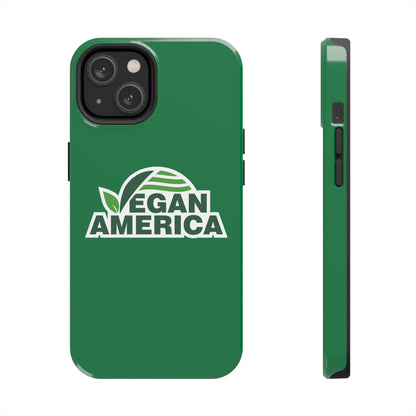 Vegan America Tough Phone Case — Green Protective Vegan Pride Cover - Vegan America