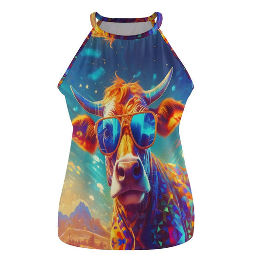 Women's Swaggy Cow Round Neck vest Tank