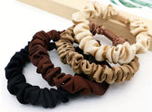 Set of 4 Satin Elastic Hair Scrunchies - Vegan America