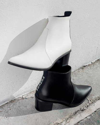 Swan No.1 White Nopal cactus leather boots - outlet - Vegan America