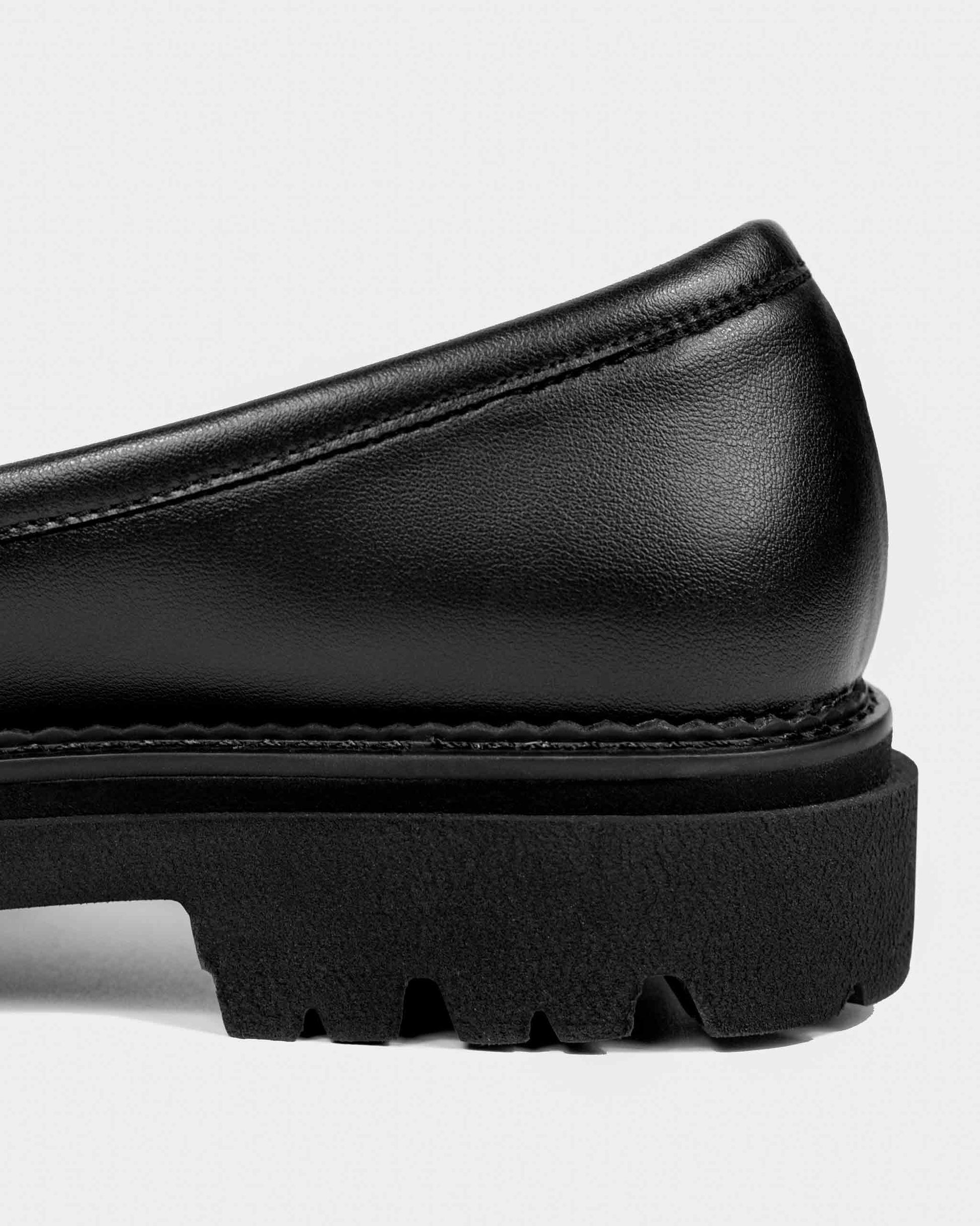 Chunky Loafers Black Grape Leather Loafers - Vegan America