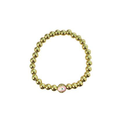 Evil Eye Golden Ball Charm Bracelet - Vegan America