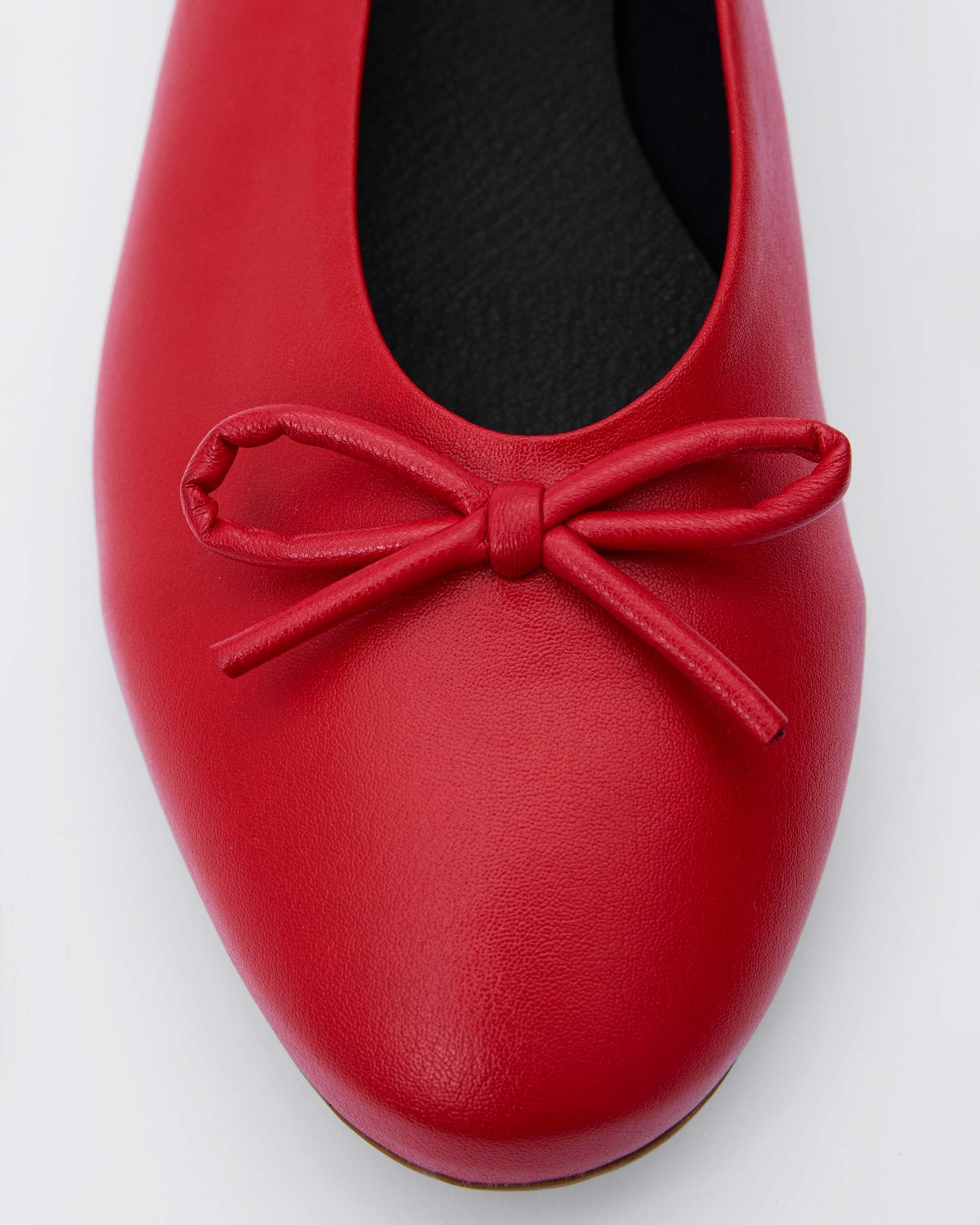 Mossy Pumps Red ballet flats with a bow - Vegan America