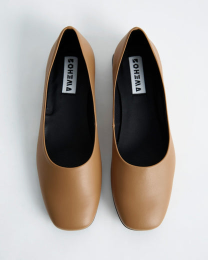 Carmel Diana Pumps beige ballerinas with a square - cut shape - Vegan America