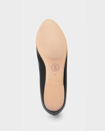 Akira Pumps Black Nopal ballerinas made of cactus leather - Vegan America
