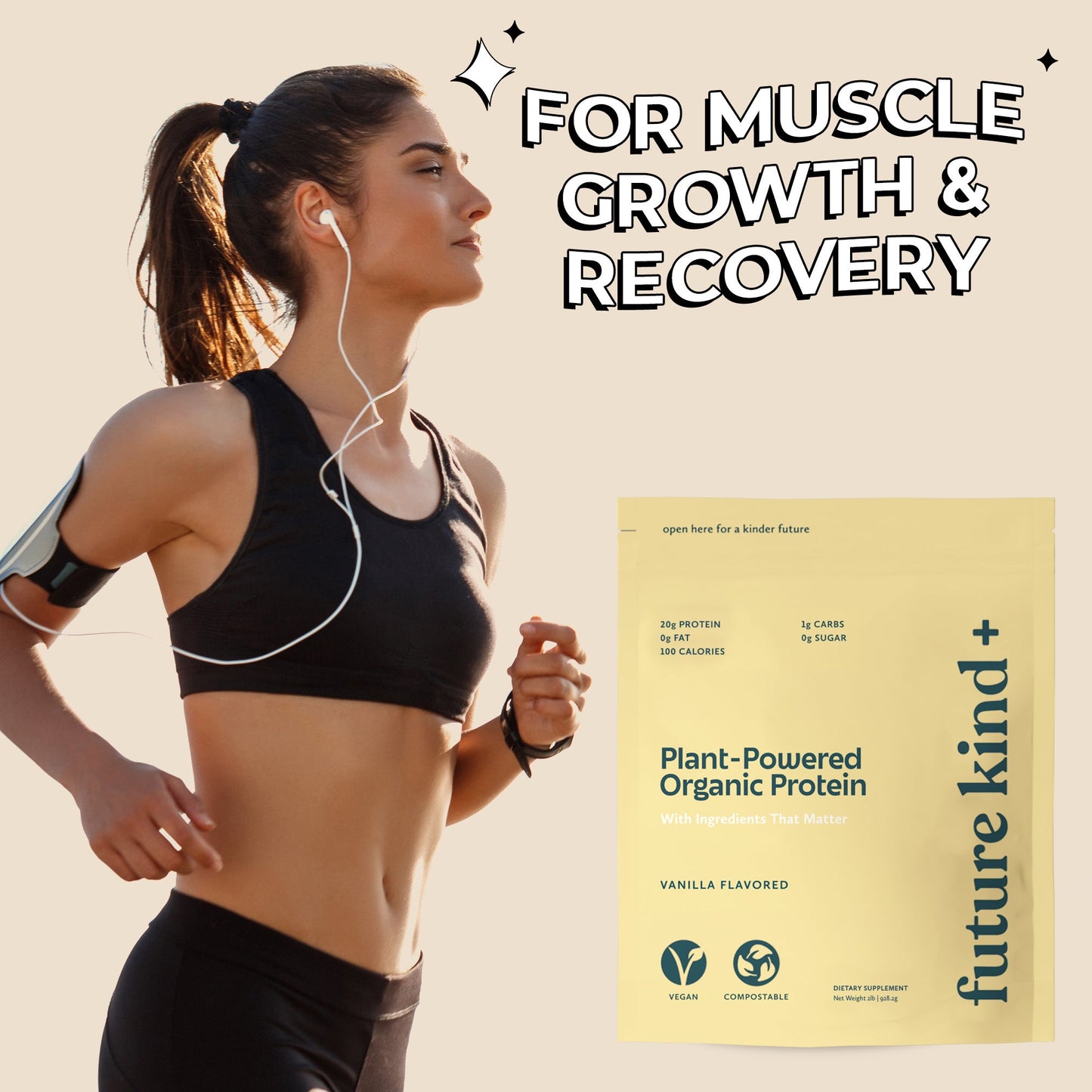 Organic Vegan Protein Powder - Vanilla Flavored