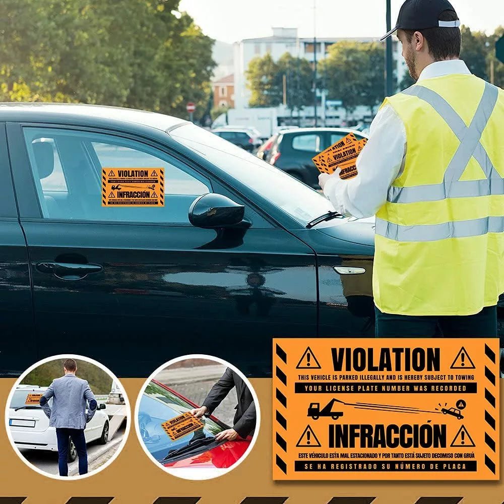 "Violation" Orange Very Hard to Remove Parking Stickers - Vegan America