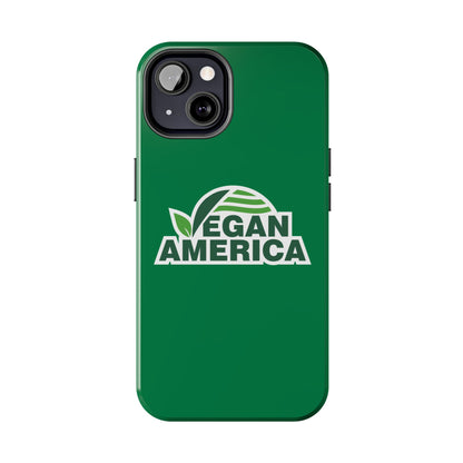 Vegan America Tough Phone Case — Green Protective Vegan Pride Cover - Vegan America