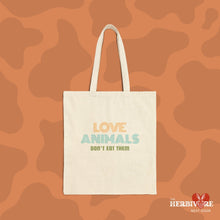 Love Animals, Don't Eat Them (Retro) - Tote Bag - Vegan America