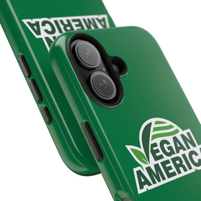 Vegan America Tough Phone Case — Green Protective Vegan Pride Cover - Vegan America