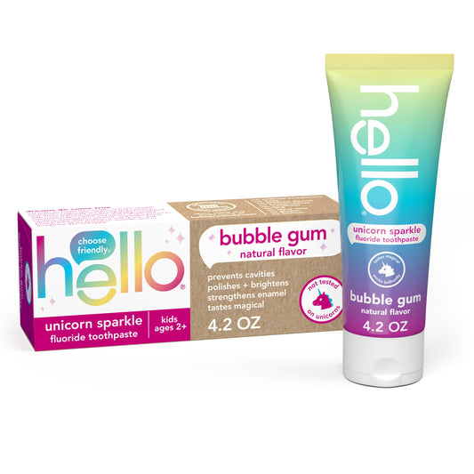 hello kids unicorn sparkle fluoride toothpaste