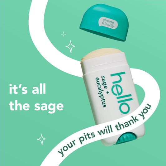 hello sage + eucalyptus aluminum free deodorant with shea butter
