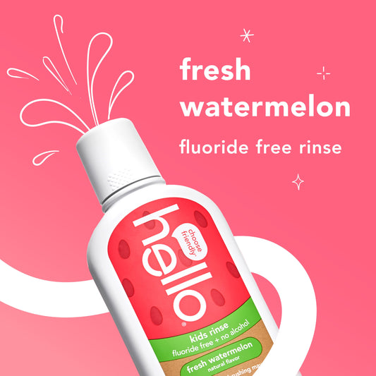hello kids watermelon fluoride free mouthwash