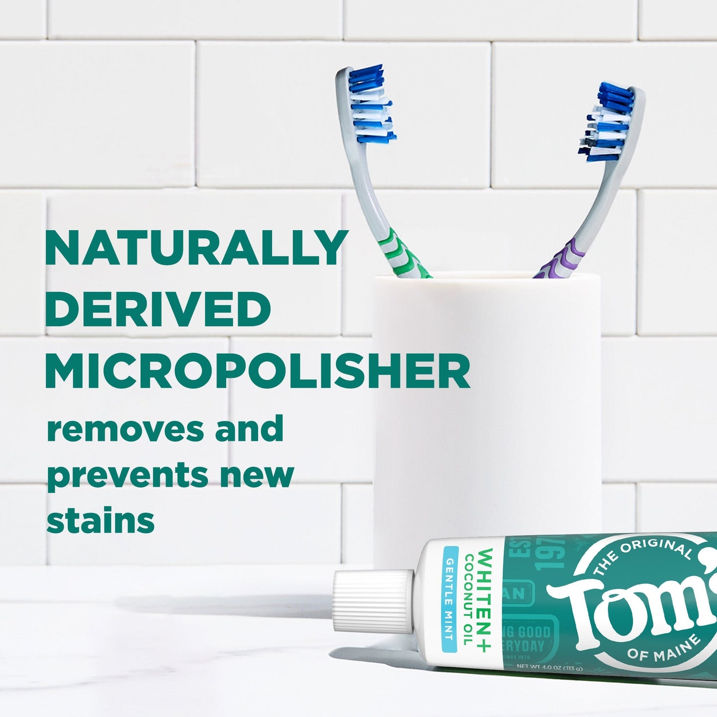 Whiten Plus Coconut Oil Fluoride Free Gentle Mint Natural Toothpaste
