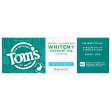 Whiten Plus Coconut Oil Fluoride Free Gentle Mint Natural Toothpaste