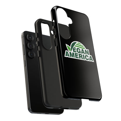 Vegan America Tough Phone Case — Green Leaf Vegan Pride Protective Cover - Vegan America