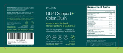 GLP-1 Support + Triphala Colon Cleanse – Gut Health & Energy – Berberine, Akkermansia Probiotic, Yerba Mate, Psyllium Husk, Senna Leaf for Women & Men 60ct