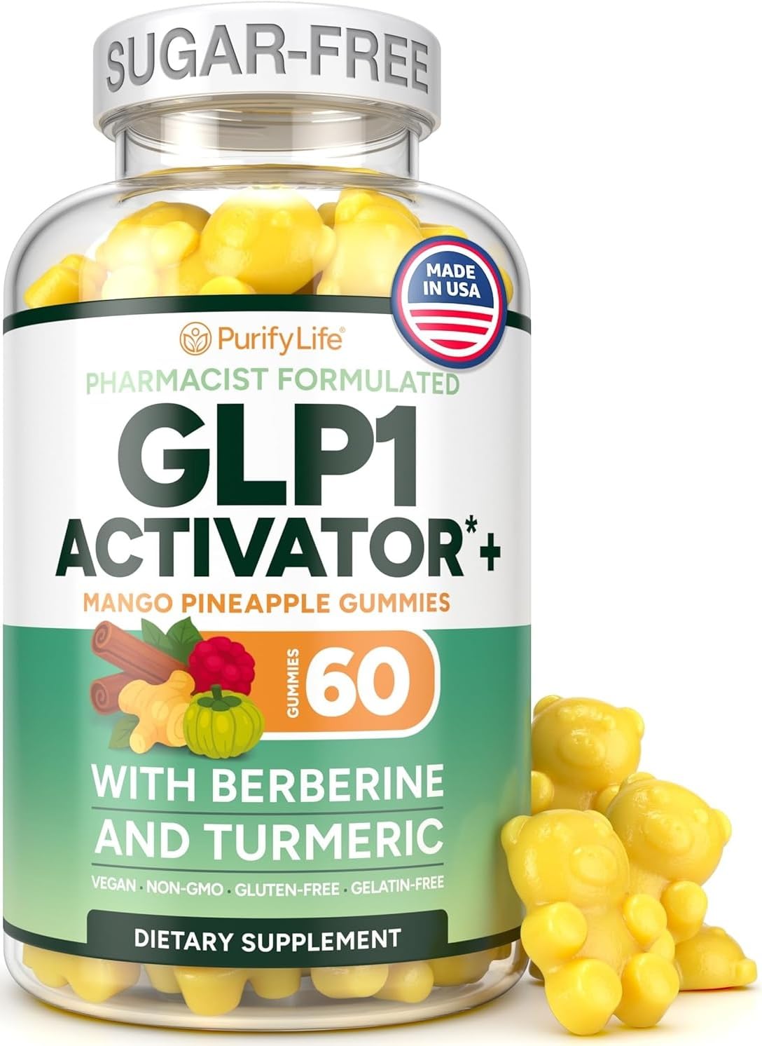 GLP1 Activator+ with Berberine and Turmeric - GLP - 1 Gummies - Vegan America