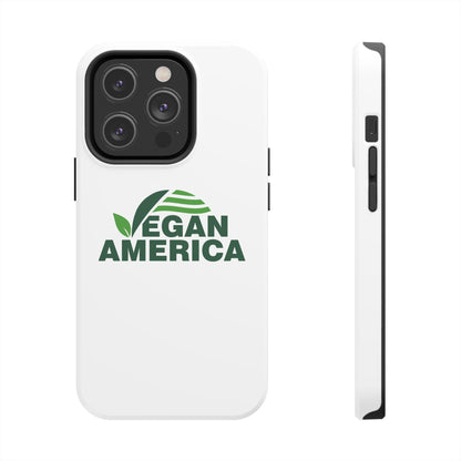 Vegan America Tough Phone Case — Eco - Friendly Plant Logo Protective Cover - Vegan America
