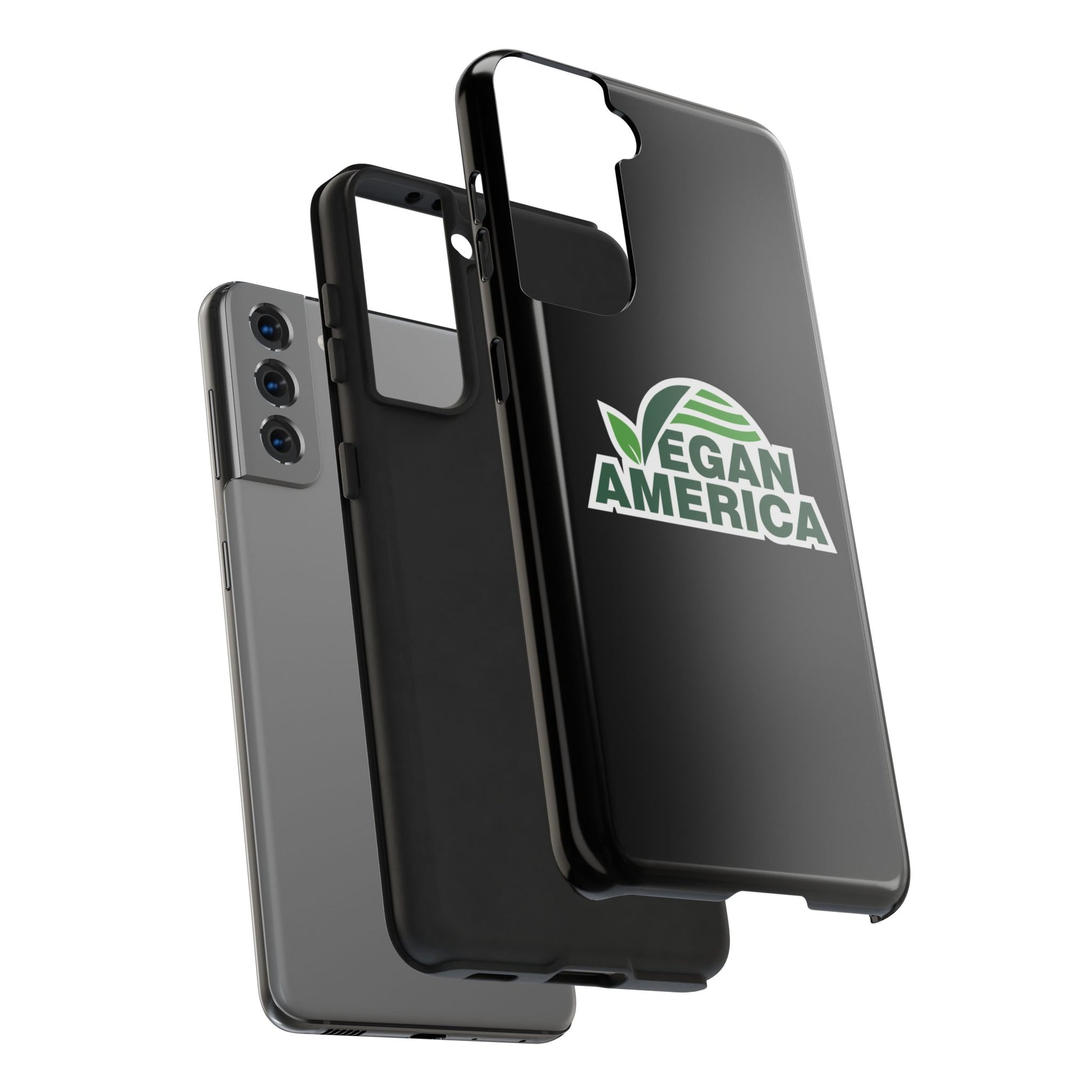 Vegan America Tough Phone Case — Green Leaf Vegan Pride Protective Cover - Vegan America