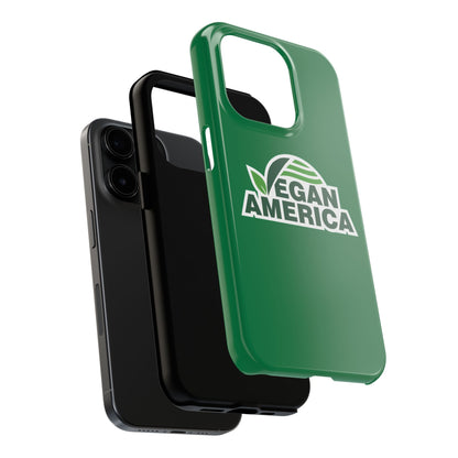 Vegan America Tough Phone Case — Green Protective Vegan Pride Cover - Vegan America