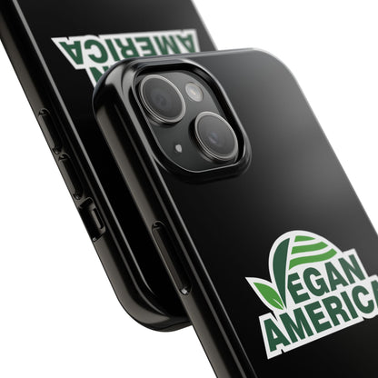 Vegan America Tough Phone Case — Green Leaf Vegan Pride Protective Cover - Vegan America