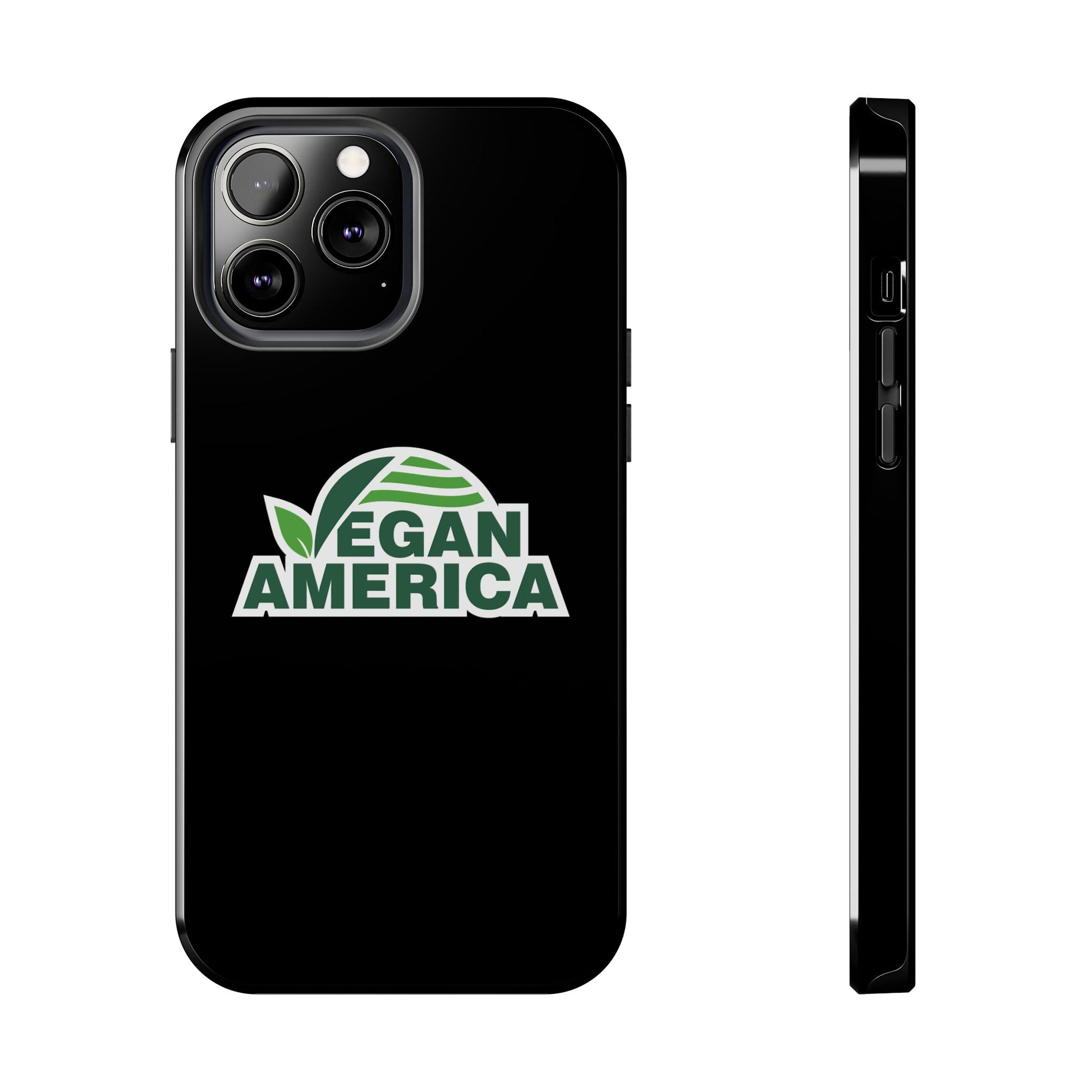 Vegan America Tough Phone Case — Green Leaf Vegan Pride Protective Cover - Vegan America