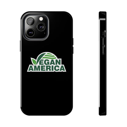 Vegan America Tough Phone Case — Green Leaf Vegan Pride Protective Cover - Vegan America
