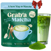 Grab’a Matcha Organic Instant Slightly Sweetened Matcha Green Tea Powder, Easy to Make Matcha Latte Mix, 30 servings, From Uji Japan (75g / 2.65oz) - Vegan America