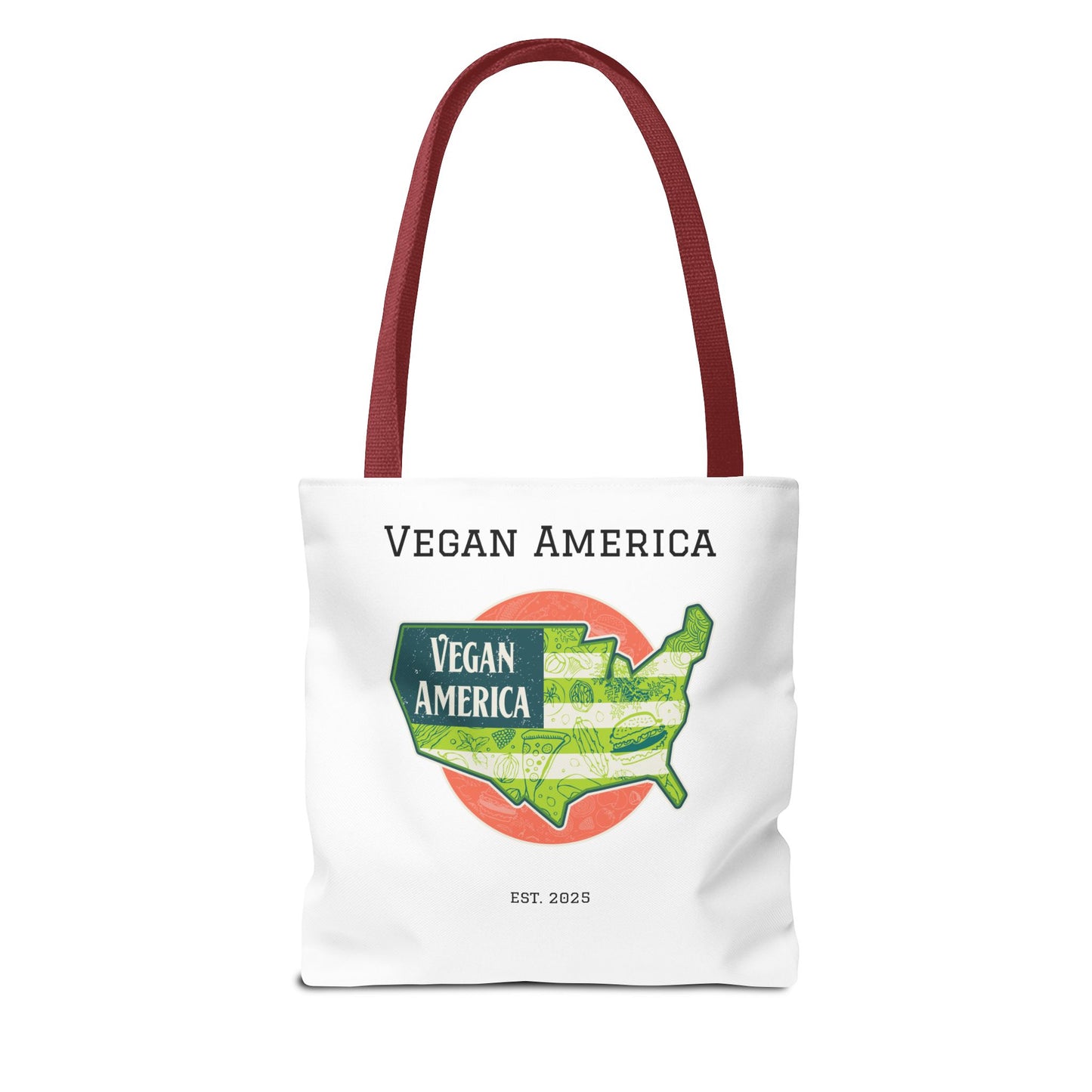 Vegan America Tote Bag - Eco-Friendly Reusable Shopping Bag, Perfect Gift for Plant Lovers, Earth Day, and Everyday Use