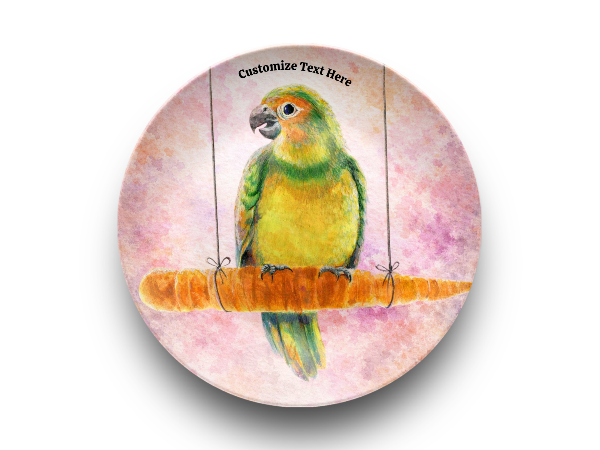 Personalized Kids Plate & Bowl with Parrot on a Carrot – Whimsical Tableware for Everyone - Vegan America