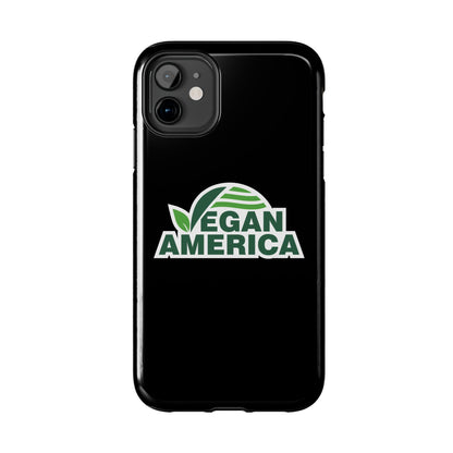 Vegan America Tough Phone Case — Green Leaf Vegan Pride Protective Cover - Vegan America
