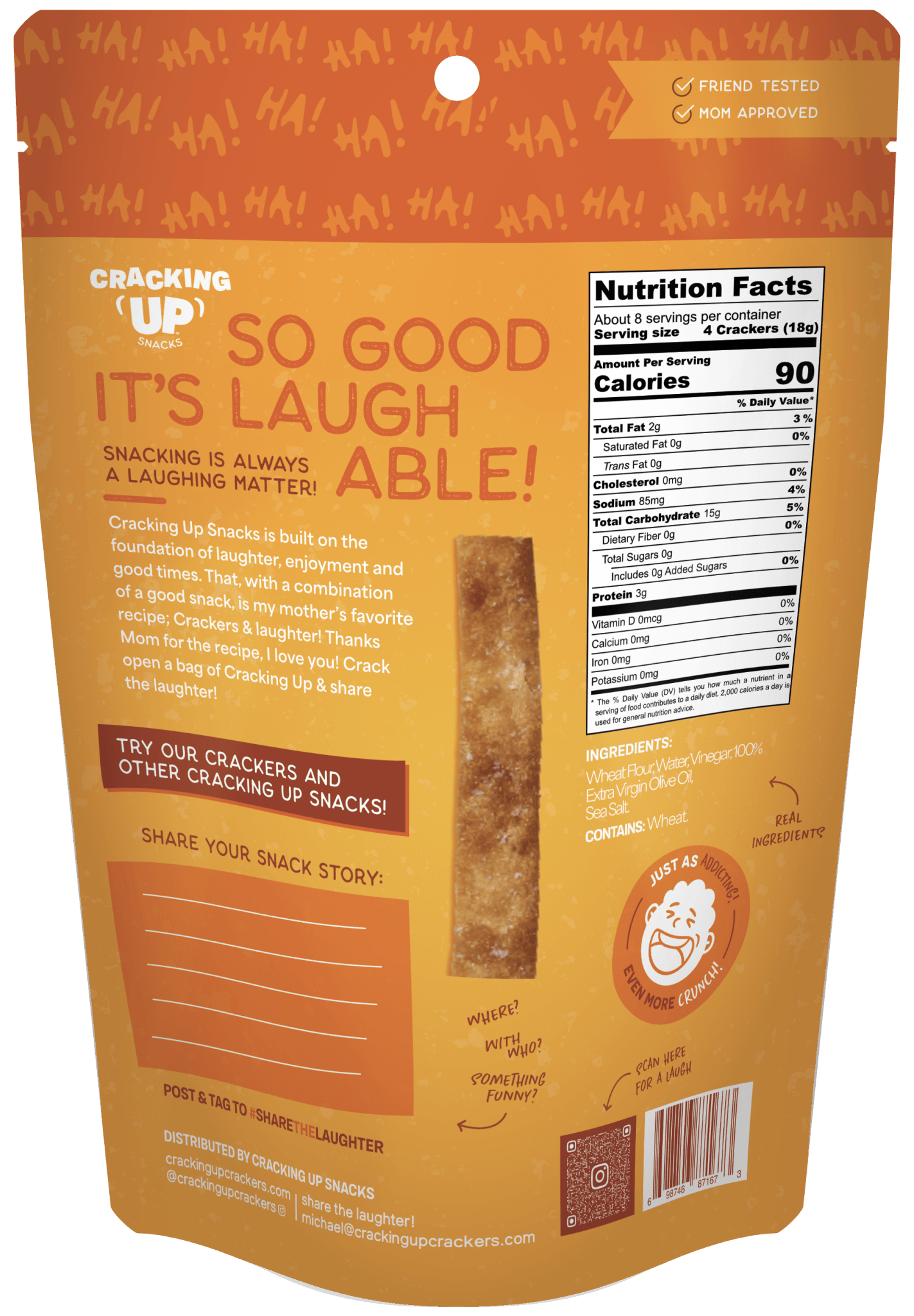 Cracking Up Sea Salt STIX Snack Sticks (4oz) - Vegan America