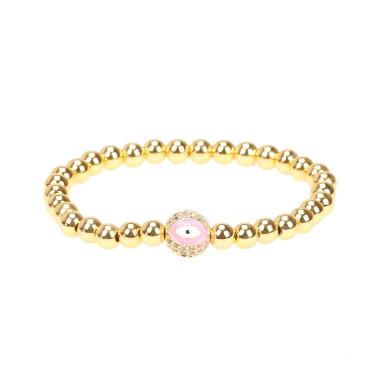 Evil Eye Golden Ball Charm Bracelet - Vegan America