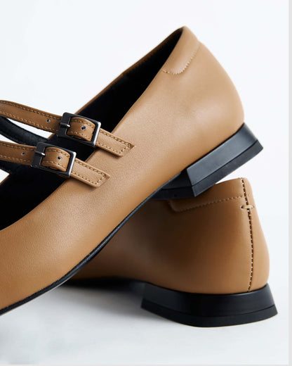 Carmel Mary Jane Pumps beige ballerinas - Vegan America